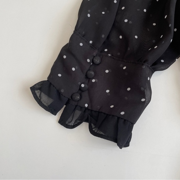 YesStyle Sinora Short-Sleeve Scoop Neck Dotted Mini Smock Dress - Picture 14 of 16